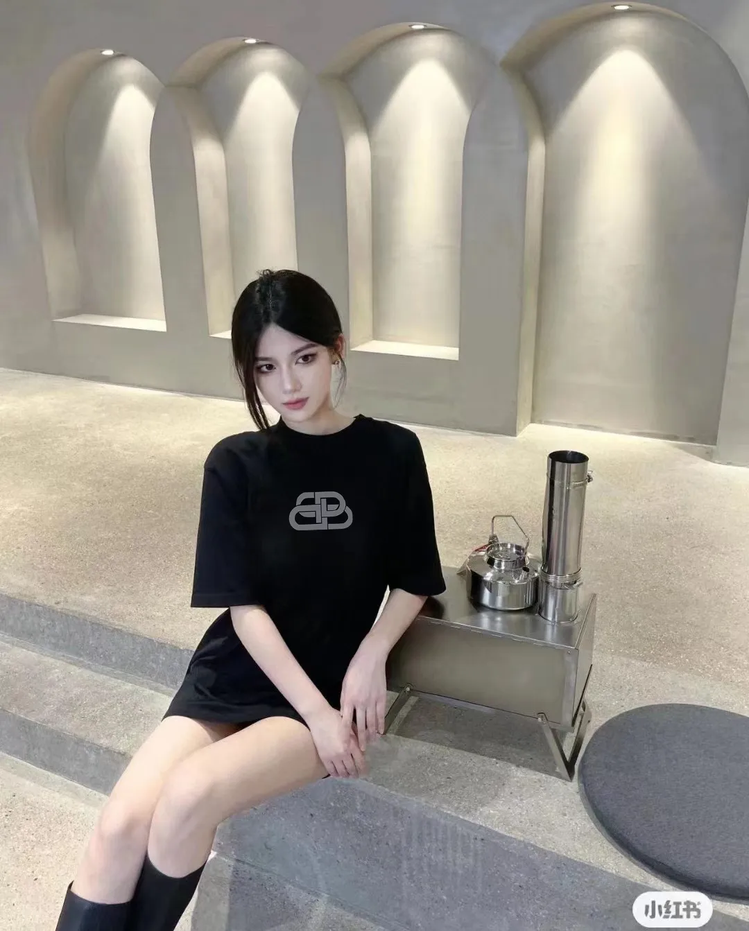 P80✨🔥 BALENCIAGA Paris lettering printed short-sleeved T-shirt, custom-woven and dyed 280g combed cotton heavyweight fabric, zero color difference in thread, perfect details, different from the current version on the market, welcome to compare, Same Style for men and women, must-sell in the picture above Color: White Black Size: 1 2 3 4